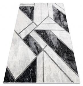 Makro Abra Kusový koberec EMERALD 81953 Luxusní geometrický moderní krémový stříbrný černý Rozměr: 80x150 cm