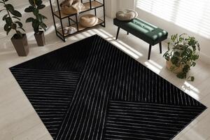 Makro Abra Kusový koberec EMERALD A0084 Luxusní geometrický moderní černý stříbrný Rozměr: 240x330 cm