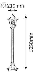 RABALUX Venkovní stojací lampa VELENCE, 105cm, černá 008210