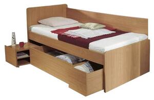 Zvýšená postel se zásuvkami OTO, 90×200 cm, buk