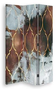 Paraván Marocký jetel v hnědé barvě Velikost: 110 x 170 cm, Provedení: Klasický paraván