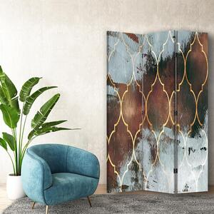 Paraván Marocký jetel v hnědé barvě Rozměry: 180 x 170 cm, Provedení: Korkový paraván