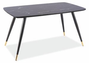 Jídelní stůl - CYRYL I, 140x80, černá/zlatá
