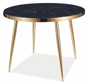 Jídelní stůl - CALVIN, 100x100, černá/zlatá