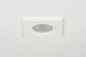 Zápustné koupelnové hranaté svítidlo z bíle lakovaného hliníku (LMD)