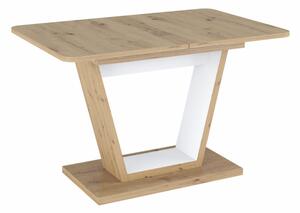 Jídelní stůl rozkládací - NIGEL, 120x80, dub artisan/bílá