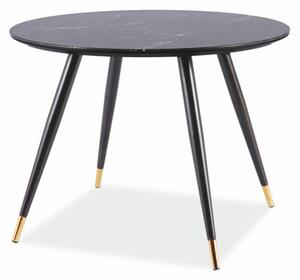 Jídelní stůl - CYRYL II, 100x100, černá/zlatá