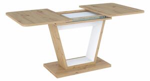 SIGNAL Jídelní stůl rozkládací - NIGEL, 120/160x80, dub artisan/bílá