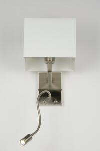 Nástěnné designové bílé svítidlo Talisman White (Nástěnné světlo se čtecí lampičkou a vypínačem)