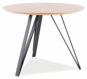 Jídelní stůl - TETIS, 100x100, dýha dub/černá