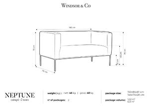Červená sametová dvoumístná pohovka Windsor & Co Neptune 145 cm