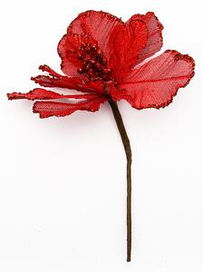 Umělá květina červená, 20,5x17 cm