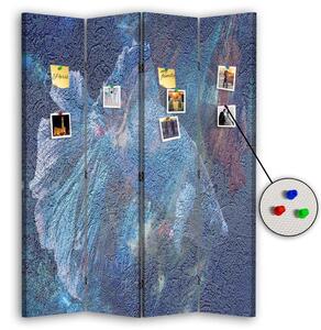 Paraván Secret blue Rozměry: 110 x 170 cm, Provedení: Korkový paraván