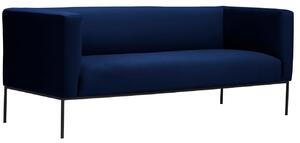 Tmavě modrá sametová třímístná pohovka Windsor & Co Neptune 195 cm