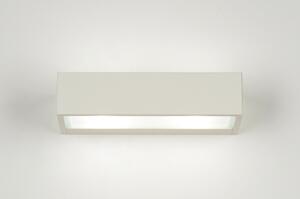 Nástěnné designové bílé svítidlo Side White (Obdelníkové hranaté nástěnné světlo, 25 cm, hliníkové)