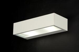 Nástěnné designové bílé svítidlo Side White (Obdelníkové hranaté nástěnné světlo, 25 cm, hliníkové)