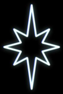 LED světelný motiv hvězda, 80x50cm, ledově bílá