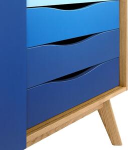 Modrá dubová komoda Woodman Avon 128 x 42 cm