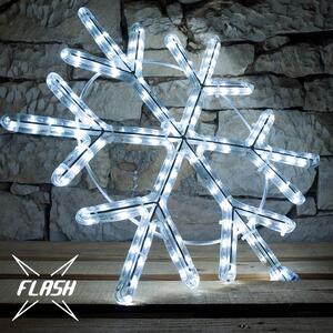 DECOLED LED světelný motiv vločka,pr.60cm, FLASH, ledově bílá, IP67