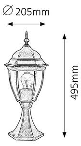 RABALUX Venkovní stojací lampa TORONTO, 1xE27, 60W, 50cm, zlatá, IP44 008383