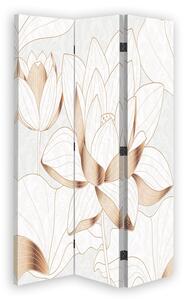 Paraván Lotosový květ v béžové barvě Velikost: 110 x 170 cm, Provedení: Klasický paraván