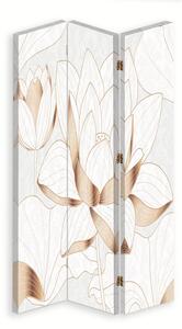 Paraván Lotosový květ v béžové barvě Velikost: 110 x 170 cm, Provedení: Otočný paraván 360°