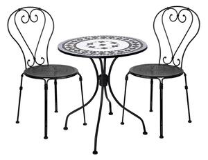 PALAZZO Set zahradního nábytku 2 ks židle a 1 ks stůl - modrá/bílá/černá