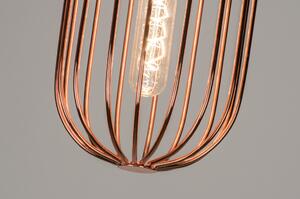 Závěsné industriální designové svítidlo Signature Tubo Nero and Copper (LMD)