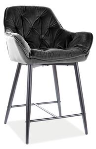 Barová židle - CHERRY H-2 Velvet, čalouněná, různé barvy na výběr Čalounění: světle šedá (Bluvel 14)
