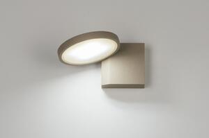 Nástěnné designové béžové LED svítidlo Caldaro Taupe (Kulaté nástěnné světlo s vestavěným LED zdrojem)