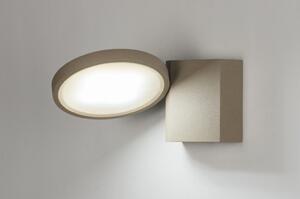 Nástěnné designové béžové LED svítidlo Caldaro Taupe (Kulaté nástěnné světlo s vestavěným LED zdrojem)