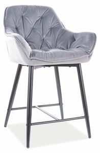 Barová židle - CHERRY H-2 Velvet, čalouněná, různé barvy na výběr Čalounění: světle šedá (Bluvel 14)