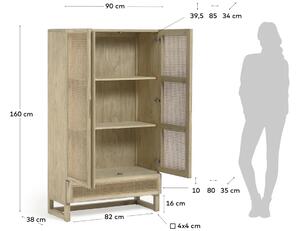 OnaDnes -20% Dřevěná skříň Kave Home Rexit 90 x 160 cm