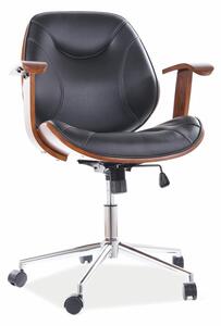 SIGNAL Kancelářská židle - RODEO, ekokůže, černá/ořech
