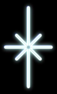 DECOLED LED světelný motiv hvězda polaris, závěsná,53 x 90 cm, ledová bílá