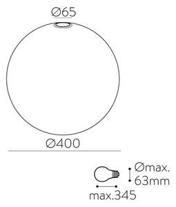 ACB Iluminacion Stropní LED svítidlo PARMA, ⌀ 40 cm, 1xE27 15W, IP44 Barva: Černá