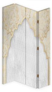 Paraván Orientální vzor ve zlaté barvě Rozměry: 145 x 170 cm, Provedení: Otočný paraván 360°