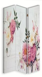 Paraván Růžové květy Velikost: 110 x 170 cm, Provedení: Otočný paraván 360°