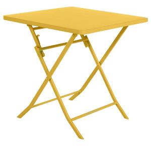 Skládací čtvercový zahradní stůl Greensboro - žlutý