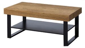 Konferenční stolek MOSAIC, masiv dub / černý kov