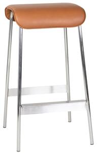 Koňakově hnědá koženková barová židle Hübsch Keavy 75 cm