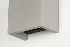 Nástěnné betonové šedé svítidlo Mattinata Beton (Minimalistické hranaté nástěnné svítidlo z betonu)