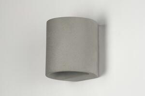 Nástěnné betonové šedé svítidlo Gargana Beton (Kulaté nástěnné designové svítidlo z betonu)