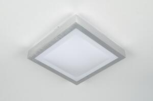 Koupelnové stropní svítidlo Trendline B1 (Hranaté moderní stropní světlo do koupelny, krytí IP44, broušený hliník)