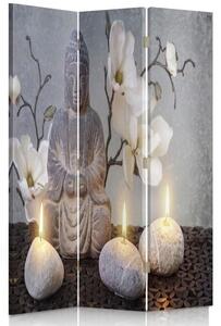 Paraván Buddha ve světle svíček Rozměry: 145 x 170 cm, Provedení: Klasický paraván
