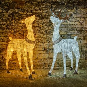 DECOLED LED světelný jelen, 150 cm, 161 teple bílých diod