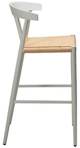 Dan-Form Bílá kovová barová židle DanForm Sava s výpletem 66,5 cm
