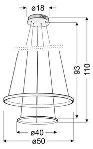 CLX Designový LED závěsný lustr na lanku LAUREANO, bílý 32-64752