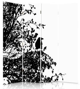 Paraván Černý pták na větvi Velikost: 145 x 170 cm, Provedení: Klasický paraván
