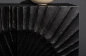 Moebel Living Černá mangová komoda Remus 140 x 38,5 cm s kovovou podnoží